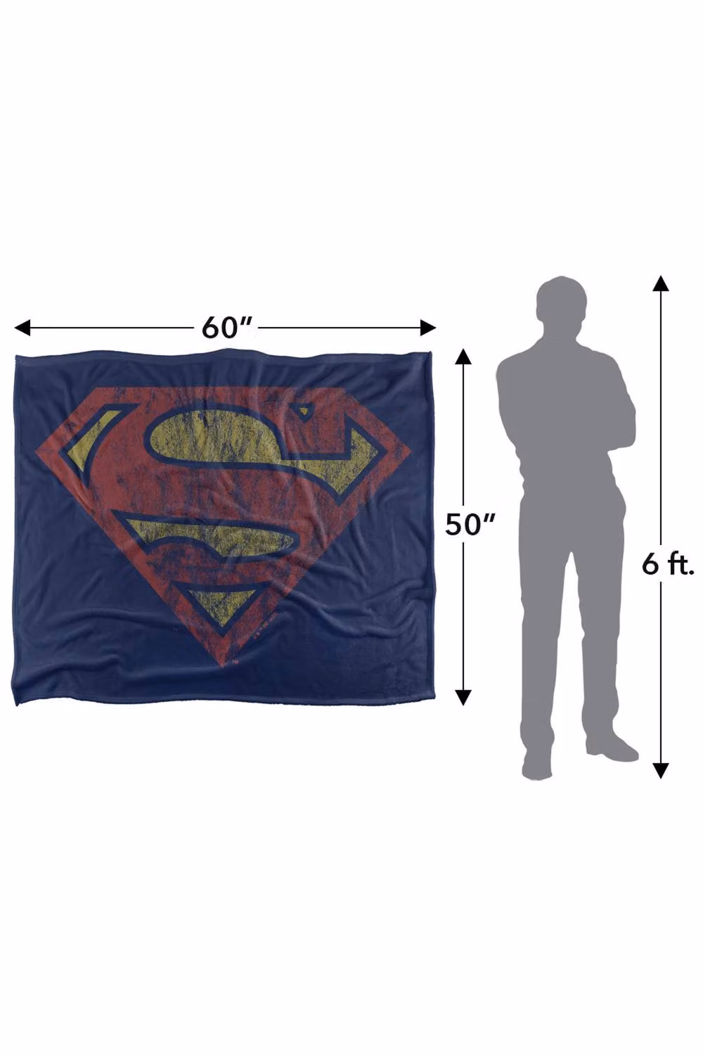 Warner Bros. Superman Logo Vintage Silky Touch Super Soft Fleece Throw Blanket, Multicolour, W: 127 cm x D: 152 cm – 6