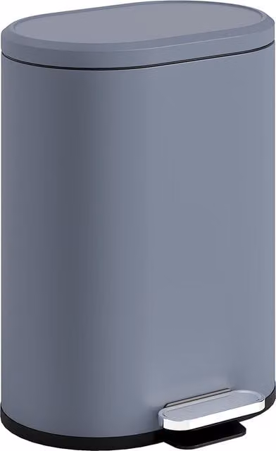 HOMCOM 30L Slim Rectangular Pedal Kitchen Bin with Soft-Close Lid and Removable Inner Bucket, Grey – 1
