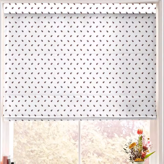 Cath Kidston White Rose Bud Floral Blackout Made to Measure Roman Blind