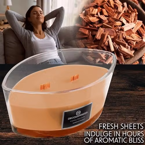 Deco Express Sandalwood and Patchouli Scented Woodwick Candles in Brown – 2