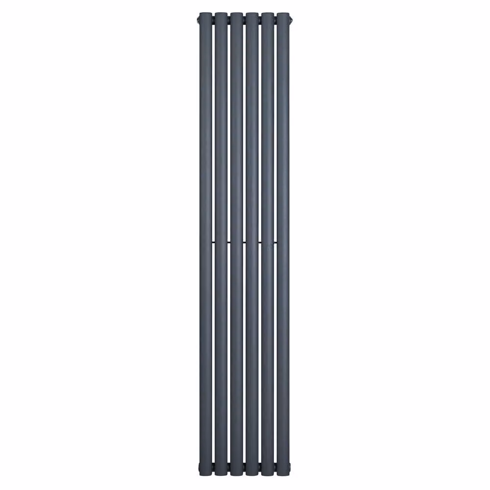 Monstershop Oval Single Column Steel Radiator in Anthracite Grey, H: 180 cm, W: 36 cm – 2