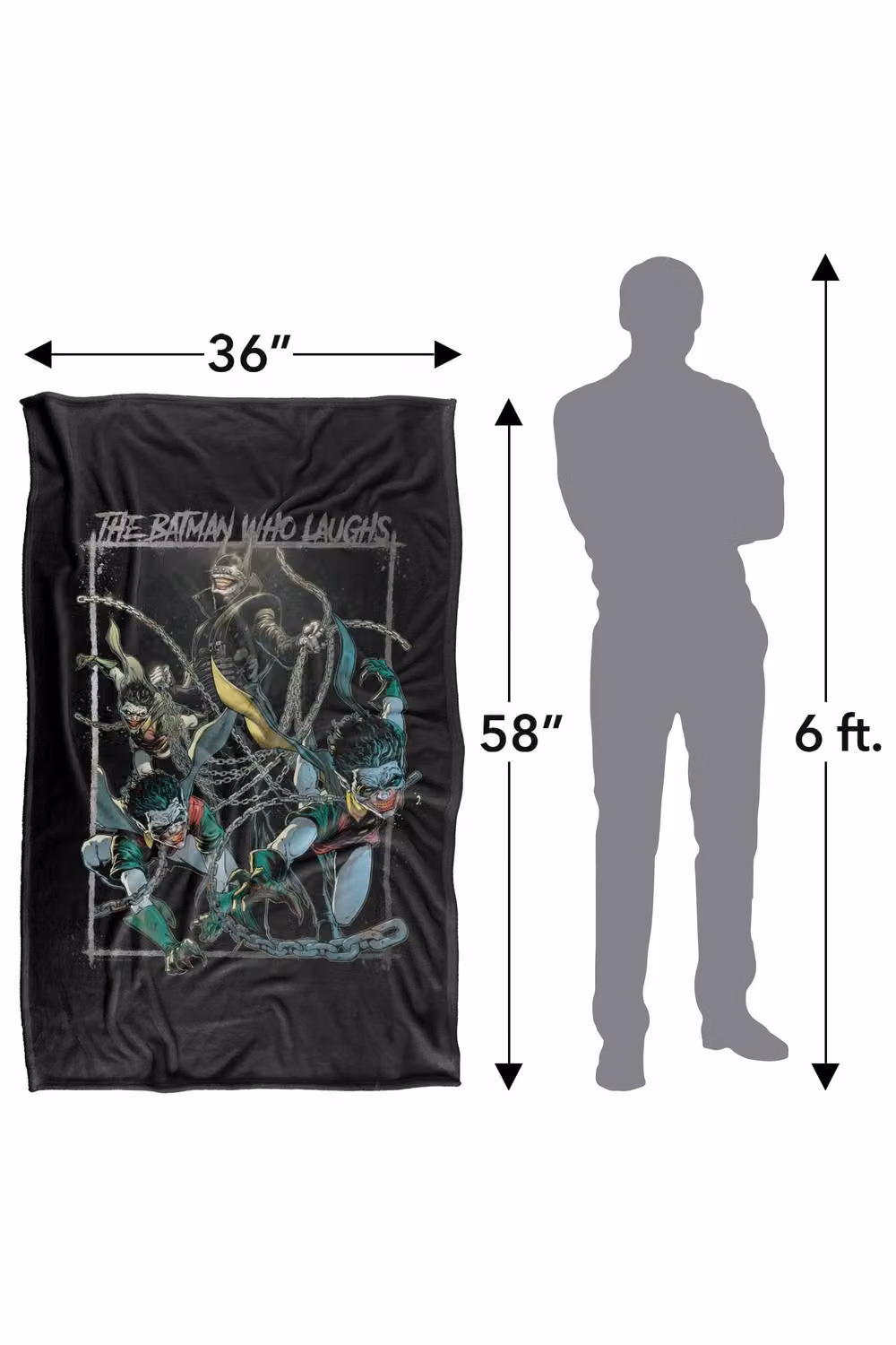 Warner Bros. Batman Who Laughs Super Soft Silky Touch Fleece Throw Blanket, Multicolour – 8