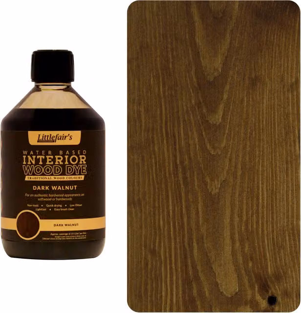 Littlefair's Indoor Wood Stain in Dark Walnut, Brown, 0.5 l