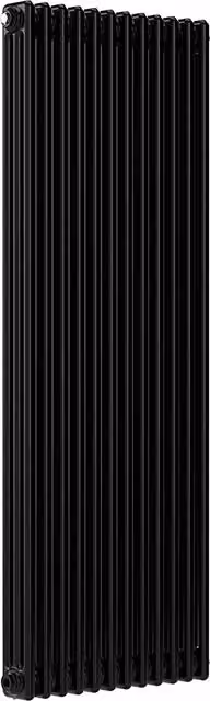 Lux Heat Black Vertical 3 Column Steel Radiator, H: 150 cm, W: 56 cm
