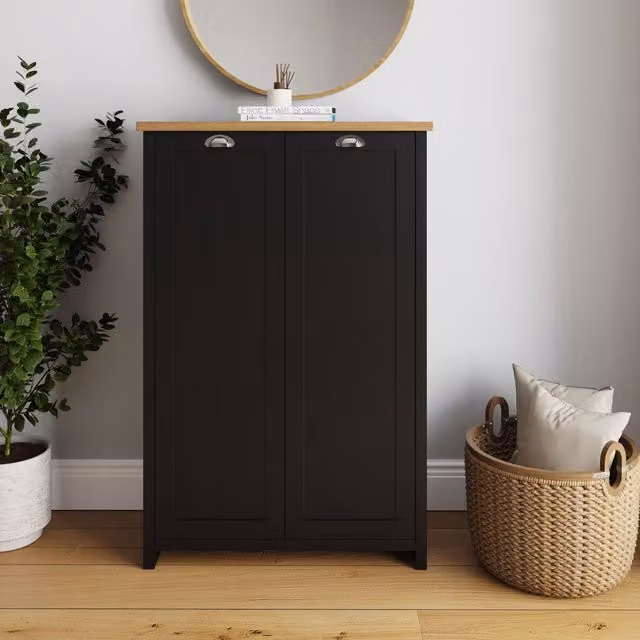 GFW Lancaster 2 Door Shoe Cabinet in Black – 2