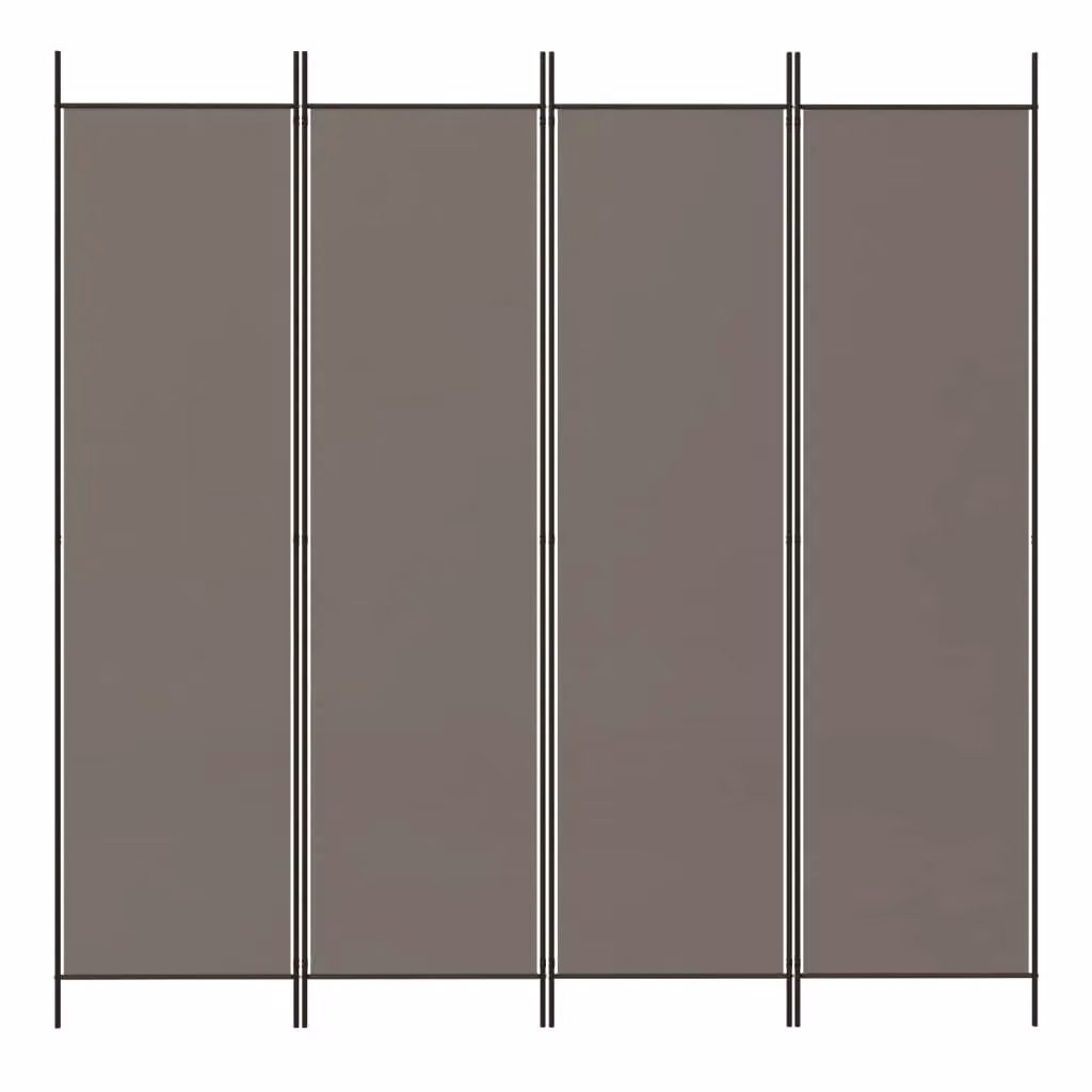 Berkfield Home 4-Panel Room Divider in Anthracite Black Fabric, W/H: 200 x 220 cm – 2