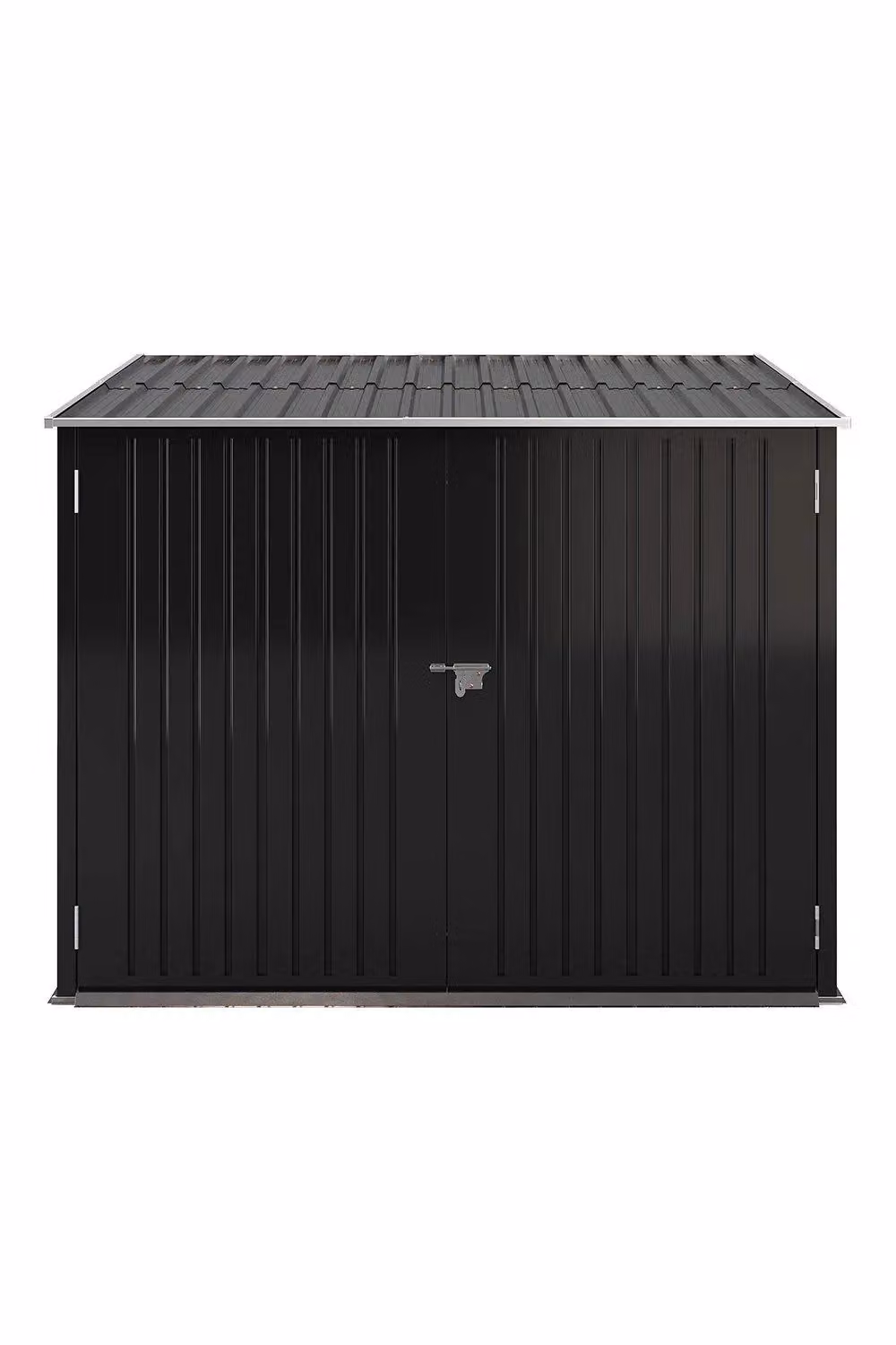 H&O Direct Galvanised Steel Double Door Bicycle Storage Shed in Black, W/D/H: 195 x 157.5 x 205 cm – 2