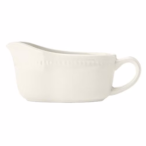 Mikasa Cranborne Stoneware Gravy Boat, 300ml, White and Beige – 1