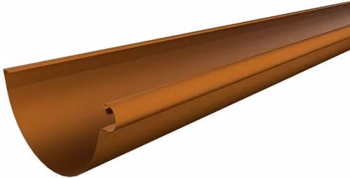 Galeco Half Round Galvanised Steel Gutter in Copper Effect, Width: 135 mm, Length: 3 m