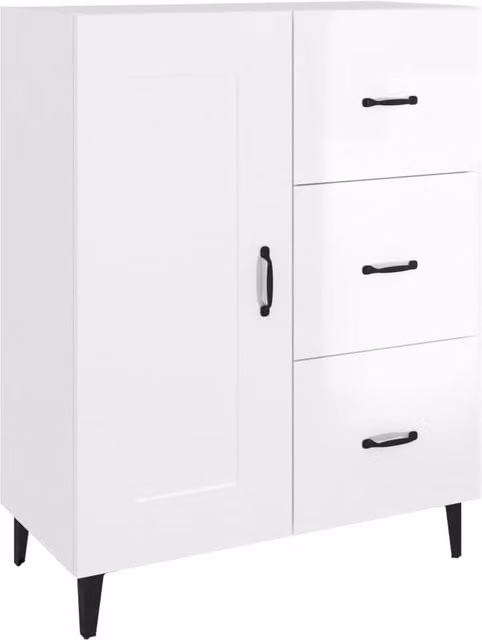 Berkfield Home High Gloss White Sideboard, W: 69.5 cm, D: 34 cm, H: 90 cm