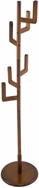VOGREX Walnut Wooden Coat Rack and Hat Hanger in Brown