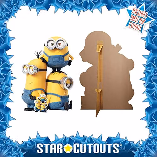 Star Cutouts SC4123 Minions Kevin Bob and Stuart Cardboard Cutout Yellow Despicable Me Party Decoration – 4