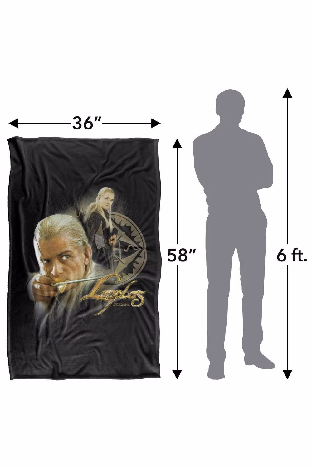 Warner Bros. Lord of the Rings Legolas Silky Touch Super Soft Fleece Throw Blanket, Multicolour, W: 127 cm x L: 152.4 cm – 8