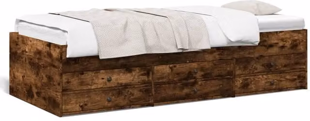 Berkfield Home Smoked Oak Daybed with Drawers in Brown, W/D/H: 190 x 75 x 75 cm – 1