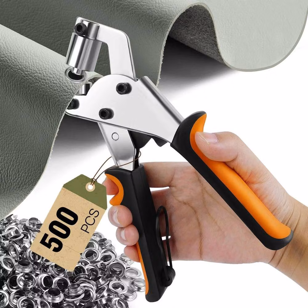 FLAVORA 10mm Grommet Eyelet Handheld Hole Punch Plier Set in Orange – 3