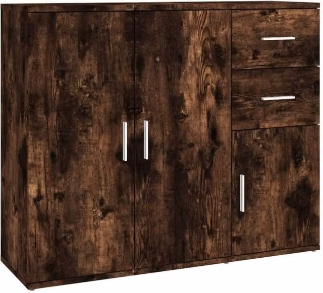 Berkfield Home Smoked Oak Sideboard, Brown, W/D/H: 91 x 29.5 x 75 cm – 1