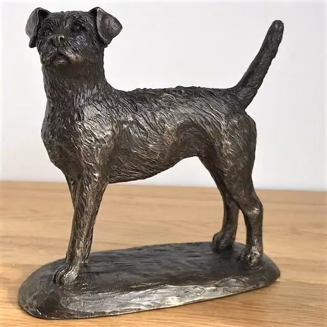 Animal Crackers Border Terrier Dog Figurine in Solid Cold Cast Bronze by Harriet Glen – 2