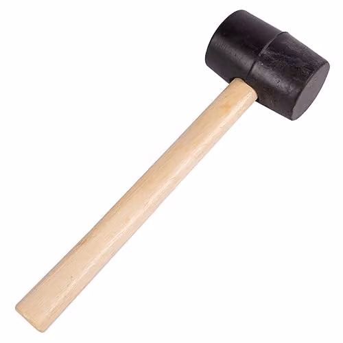 Blackspur 16oz Rubber Mallet Hammer with Hard Wooden Handle in Black