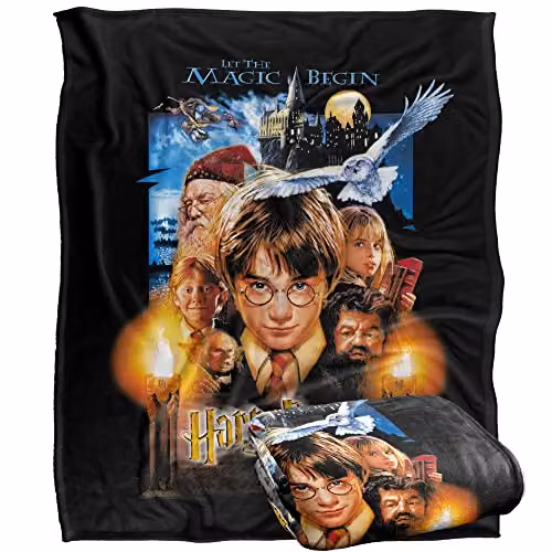 LOGOVISION Harry Potter Movie Poster Fleece Throw Blanket, Multicolour and White, W/D/H: 152 x 127 cm