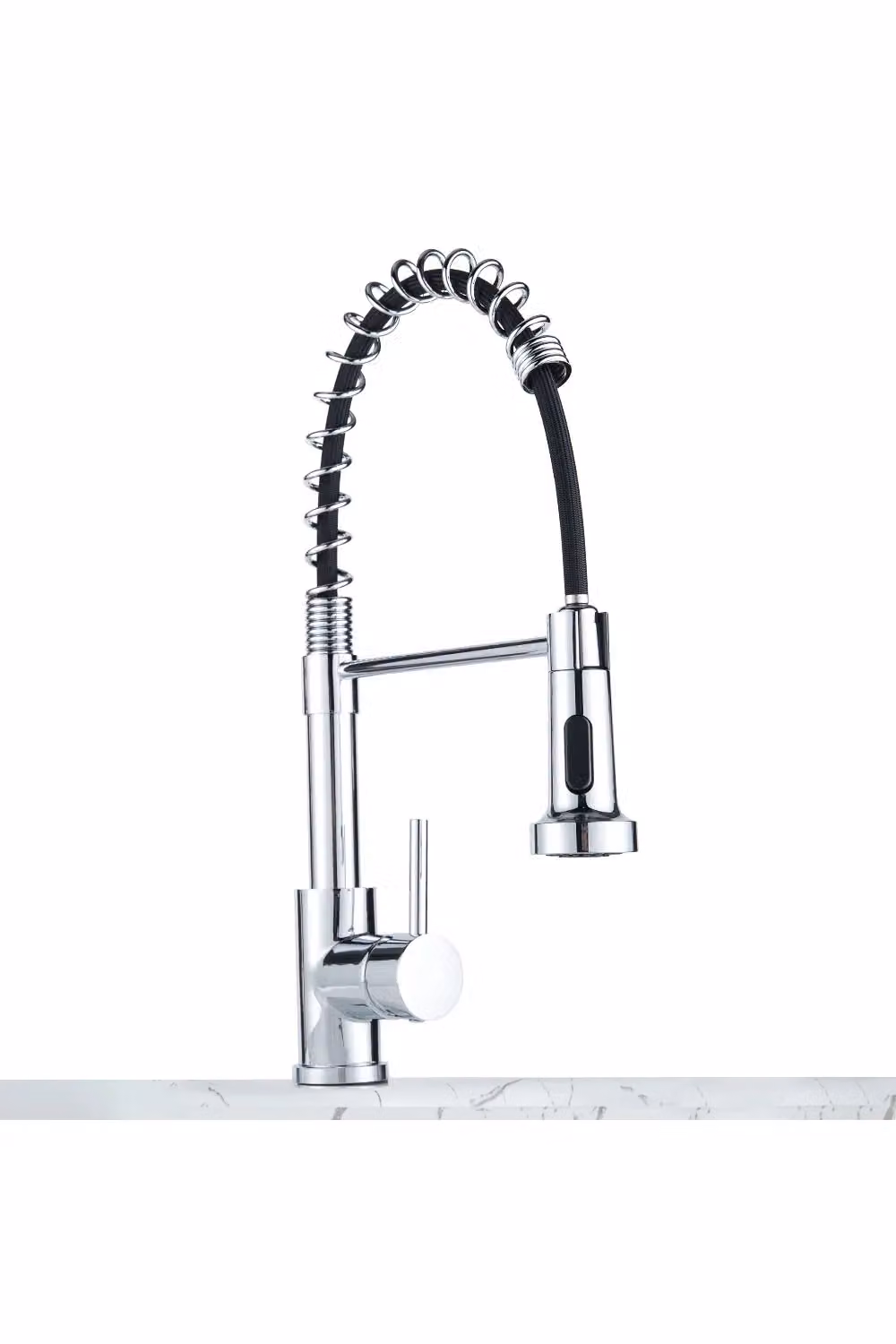 Living and Home Chrome Silver Stainless Steel Kitchen Faucet with Swivel and Pull Out Spray Spout – 3