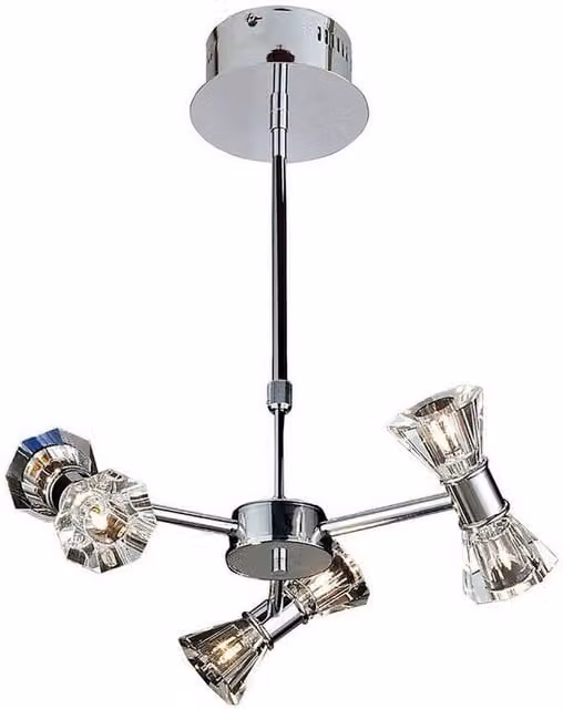 Netlighting Elisa Round 6-Light Pendant with Transparent Glass in Polished Chrome and Silver – 1