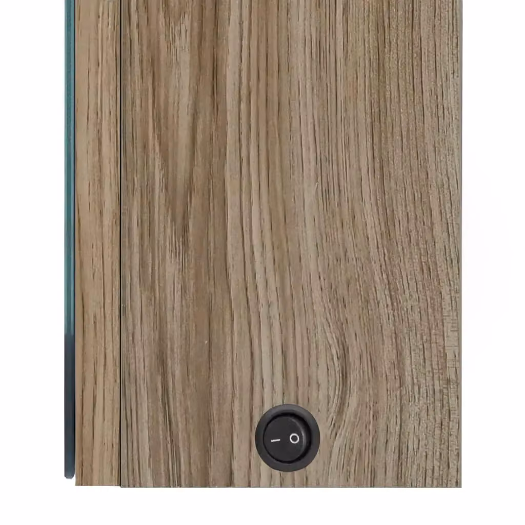 Berkfield Home LED Bathroom Mirror Cabinet in Brown Oak, W/D/H: 50 x 13 x 70 cm – 3