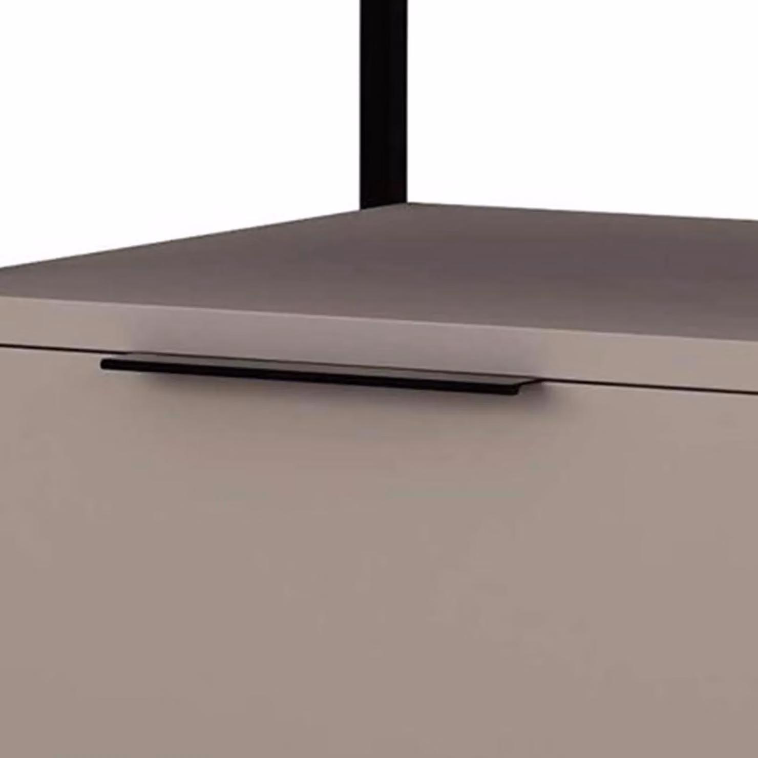 FWStyle Modern Large Bedside Table Nightstand with 1 Drawer in Mocha Grey and Black Metal Frame, W: 45 cm, D: 41 cm, H: 50 cm – 2