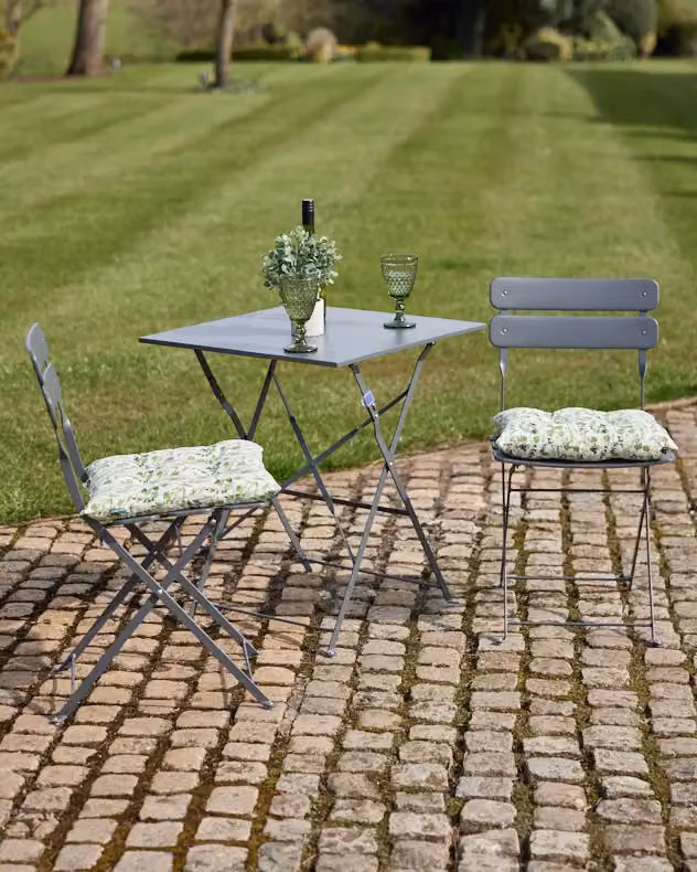 Dibor Set of 2 Green Leaf Print Cotton Outdoor Garden Chair Seat Pad Cushions, W: 40 cm, D: 40 cm, H: 40 cm – 3