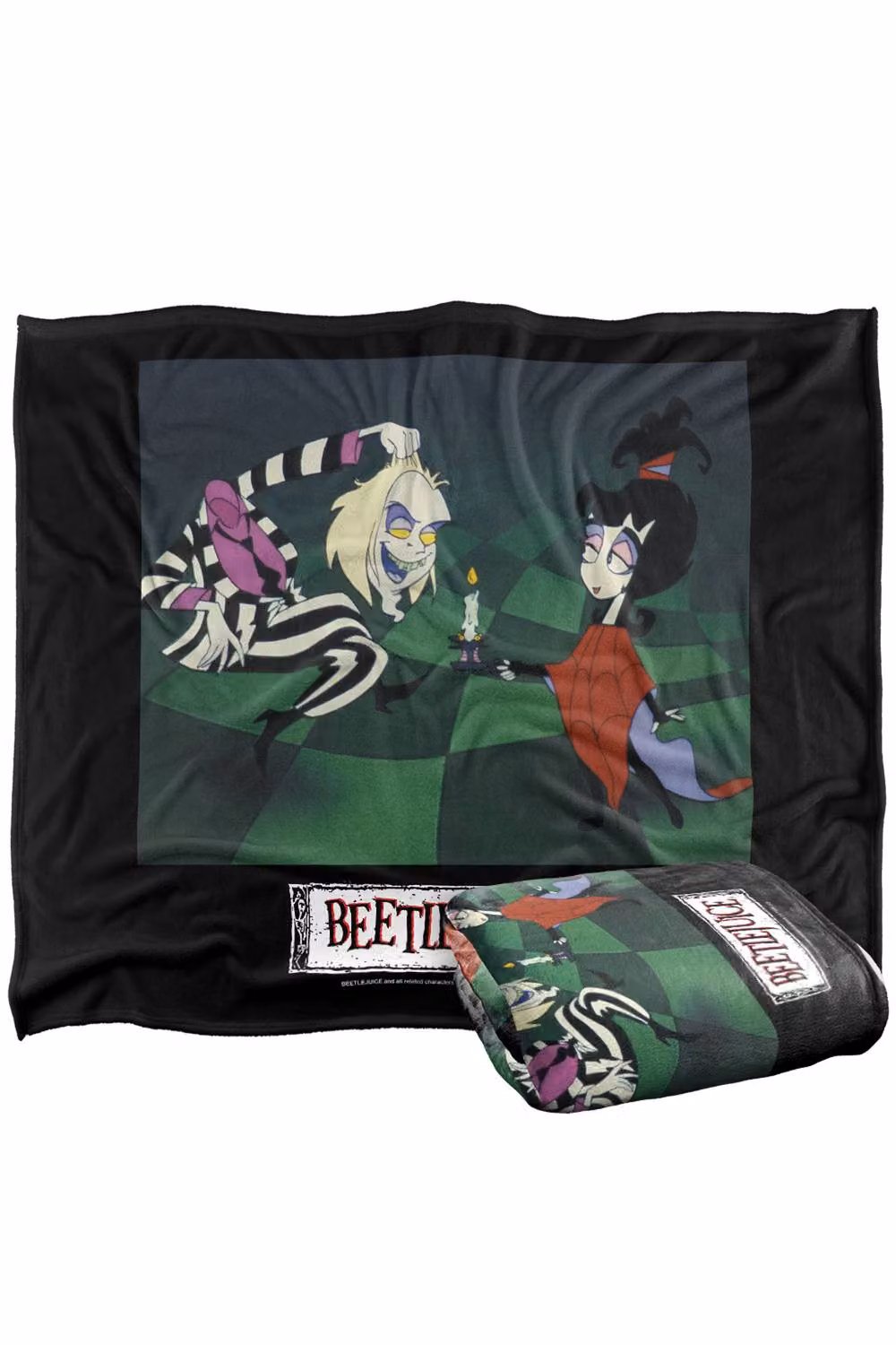 LOGOVISION Beetlejuice and Lydia Main Show Image Super Soft Silky Touch Fleece Throw Blanket, Multicolour, W: 152 cm, D: 127 cm – 7