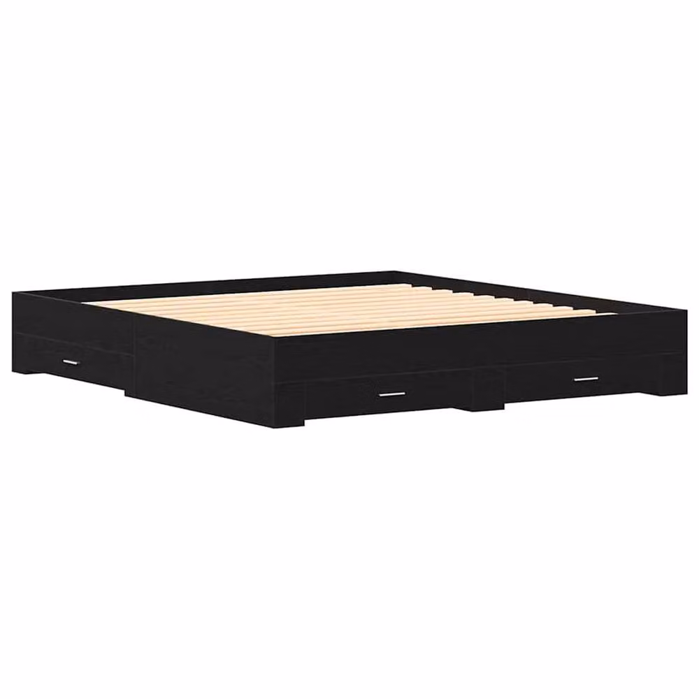 Berkfield Home Elegant Bed Frame with Drawers in Black Oak, Engineered Wood, 180 x 200 cm – 3
