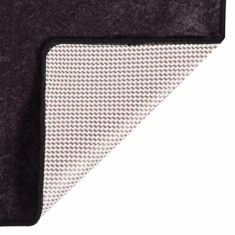Berkfield Home Washable Anti Slip Round Rug in Anthracite and Black, Diameter: 100 cm – 1