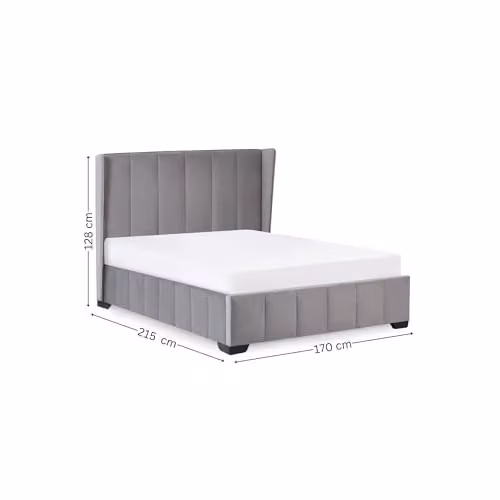 Julian Bowen Katie Grey Velvet Upholstered Lift Up Base King Size Bed Frame 180 x 200 cm – 2
