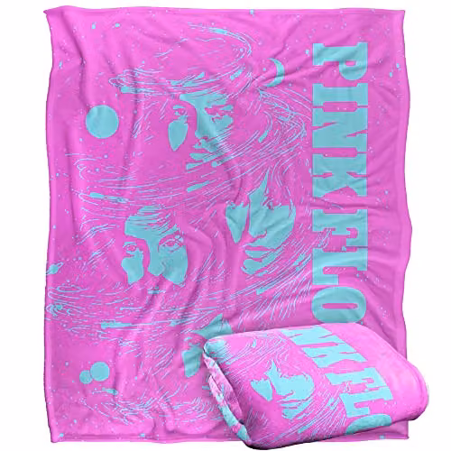 LOGOVISION Pink Floyd Space Faces Super Soft Fleece Throw Blanket in White, W/D/H: 152 x 127 cm