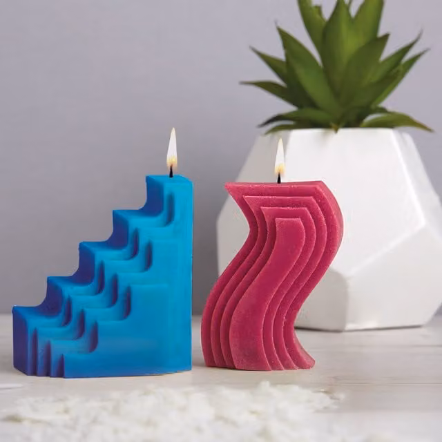 House of Crafts Art Deco Candle Making Kit in Multicolour and Blue