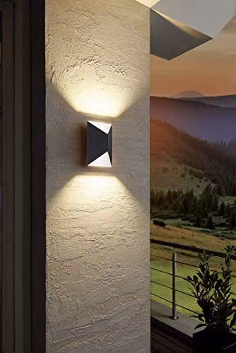 Eglo Predazzo Modern Metal IP44 LED Outdoor Wall Light in Grey – 2