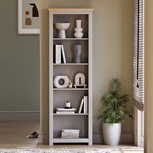 Vida Designs Arlington 5 Tier Modern Grey MDF Bookcase – 2