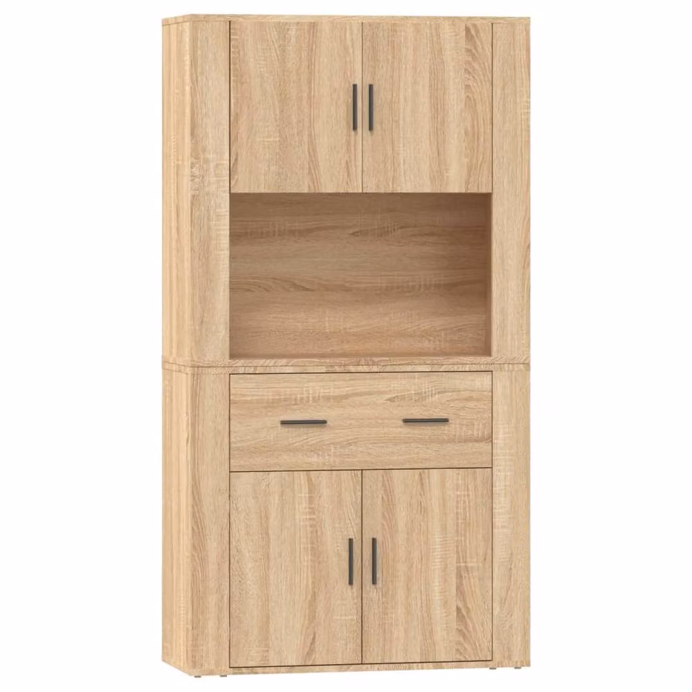Berkfield Home Sonoma Oak Highboard in Beige Engineered Wood – 2