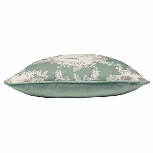 Paoletti Burford Square Floral Velvet Cushion in Green, W/D/H: 50 x 50 x 50 cm – 2
