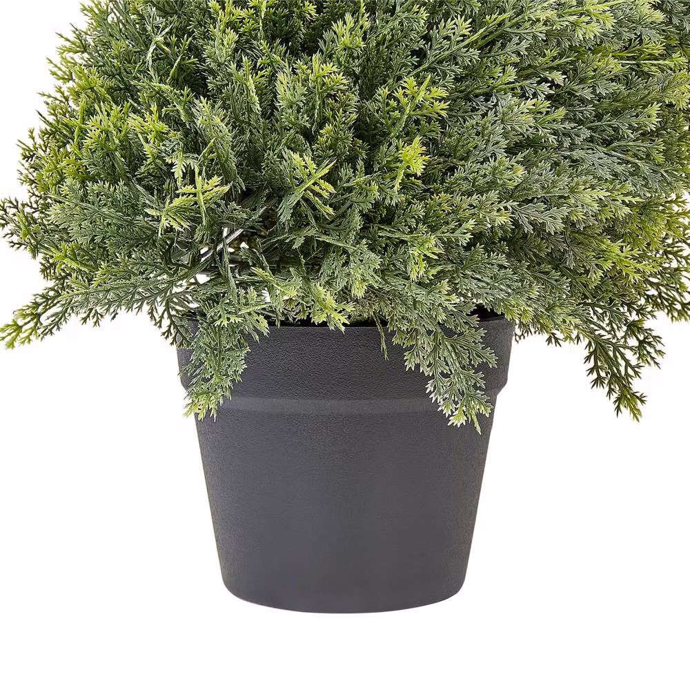 Wyld and Coco Green Potted Spiral Tree with Metal Core, Height: 126 cm – 2