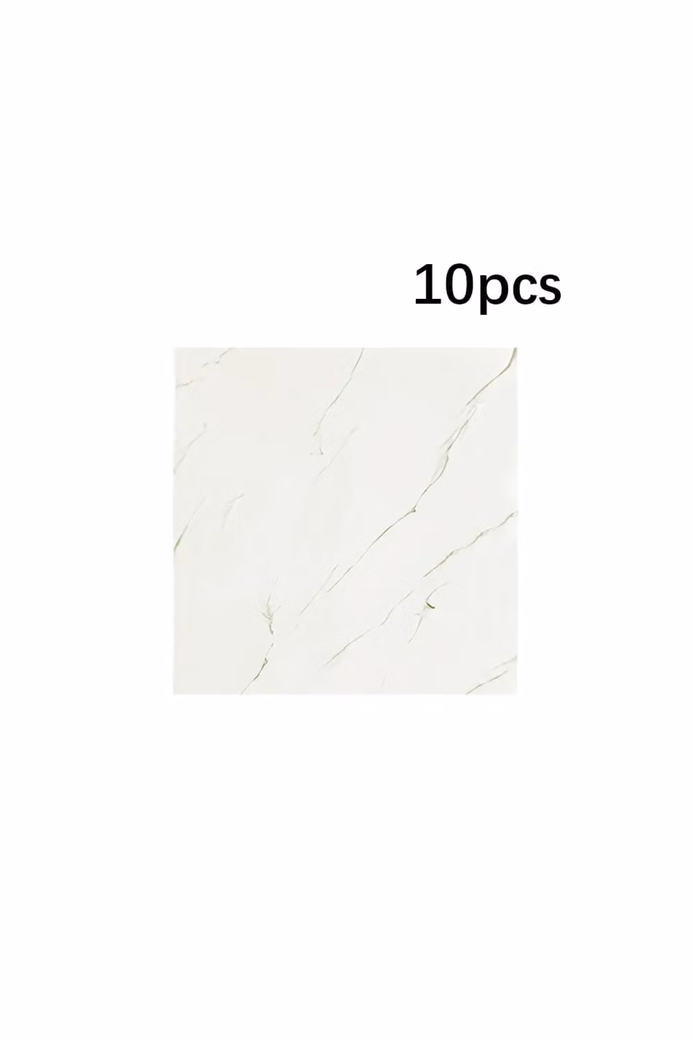 Living and Home 10pcs White Self-Adhesive Marble PVC Wallpapers, W/D/H: 40 x 40 x 40 cm – 2