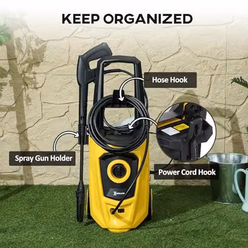 DURHAND 1800W High Pressure Washer, 150 Bar, 510 L/h, Yellow – 5