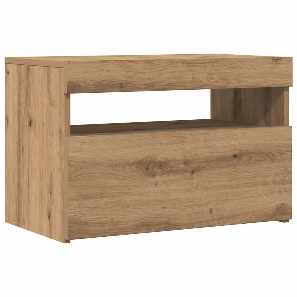 Berkfield Home Artisan Oak TV Cabinet with LED Lights in Brown, W/D/H: 60 x 35 x 40 cm – 4