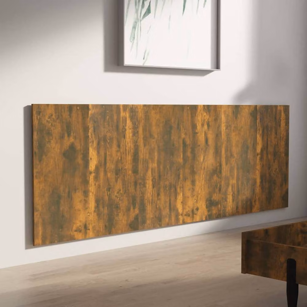 Berkfield Home Wall Headboard in Smoked Oak Brown, W: 240 cm, D: 1.5 cm, H: 80 cm – 3
