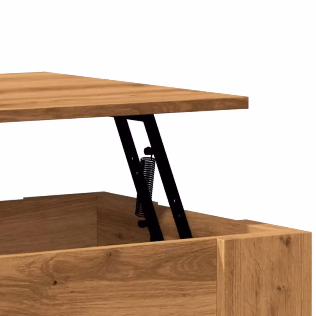 Berkfield Home Artisan Oak Coffee Table in Brown, W/D/H: 79 x 49 x 41 cm – 4