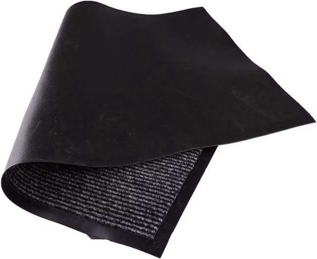 Kelvenix Non-Slip Washable Round Indoor Door Mat in Black, Diameter: 100 cm