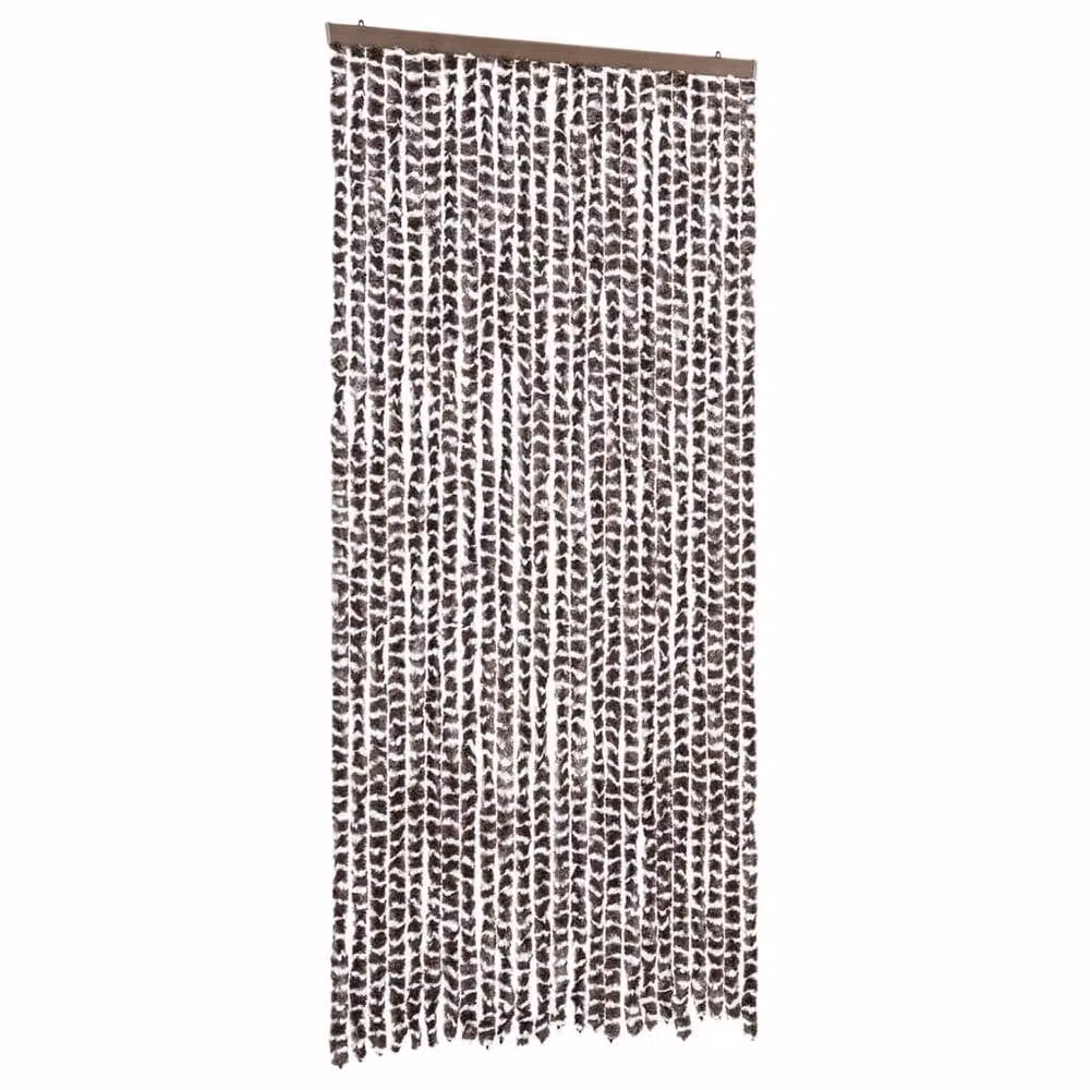 Berkfield Home Brown and White Striped Chenille Insect Curtain, W/H: 100 x 220 cm – 2