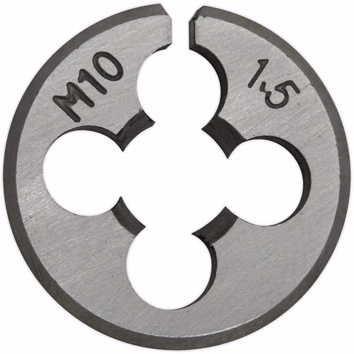 Loops M10 x 1.5mm Metric Split Die Steel Threading Bit and Case in Silver – 2