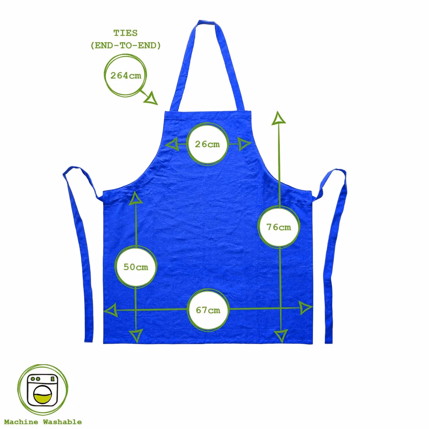 Nicola Spring Cotton Kitchen Bib Aprons, Pack of 12, Blue – 4