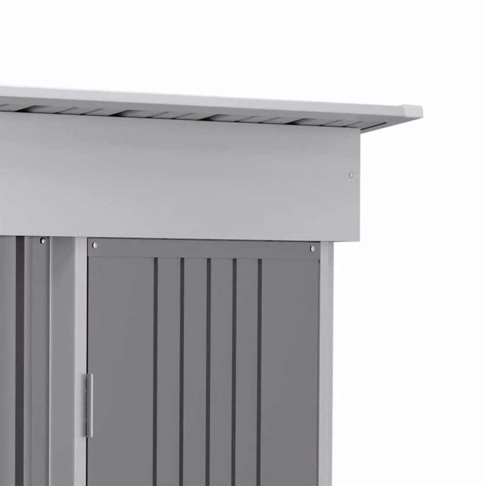 Living and Home Metal Outdoor Storage Shed with Lockable Door in Grey – 5
