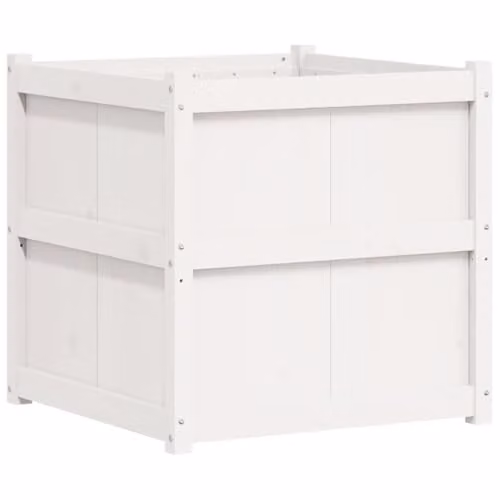 vidaXL White Pine Wood Garden Planter Tub W/D/H: 70 x 70 x 70 cm